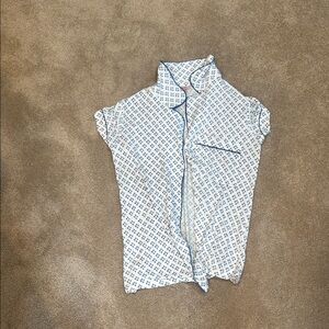 Eberjey Blue and White Patterned Top